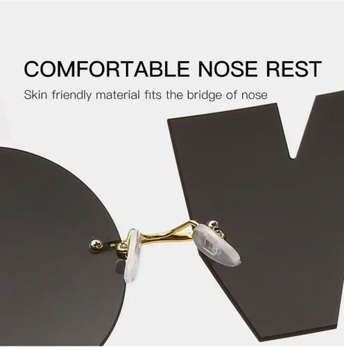 Miniatura 6 de ENTHYI Gafas de sol irregulares sin montura del diseño de la letra NO del partido para los hombreslas mujeres UV400 Streetwear Eyewears