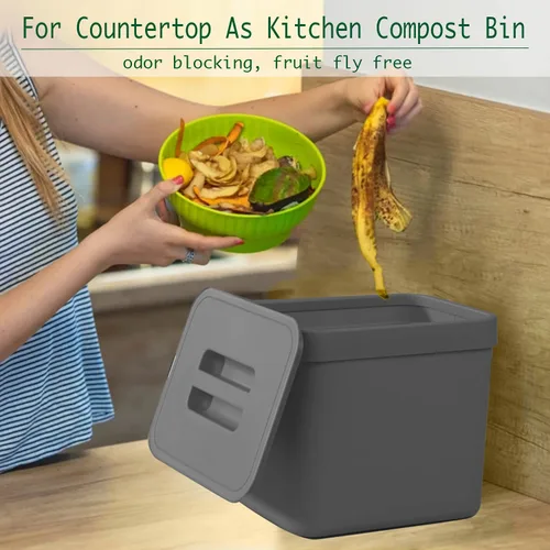 Miniatura 2 de Bote de Basura de Cocina con Tapa, LALASTAR Bote de Basura Pequeño Montado en la Pared Debajo del Fregadero para Cocina, Baño, Contenedor de Compost