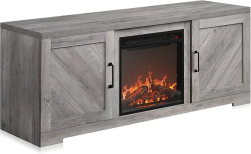 Miniatura 8 de BELLEZE Hilo 58" puerta de granero TV consola para televisores de hasta 65" Gris desteñido