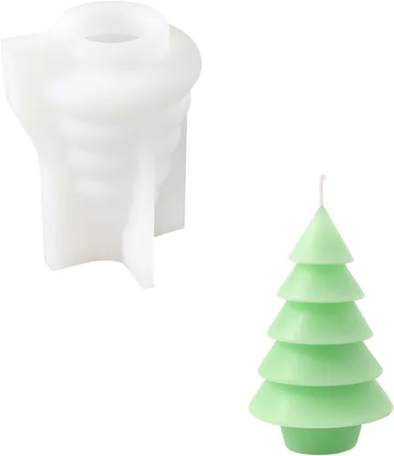 Miniatura 11 de Boowan Nicole Molde de vela de árbol de Navidad para suministros de fabricación de velas Decoración del hogar DIY (LZ0557)