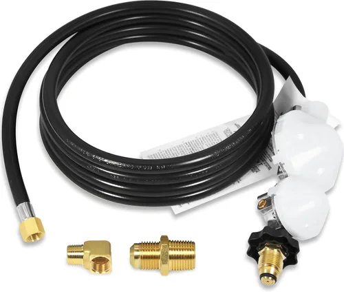 Manguera de propano de 12 pies F273684 compatible con mr heater F273684 buddy heaters manguera de propano f273684 con regulador para RV, parrilla,