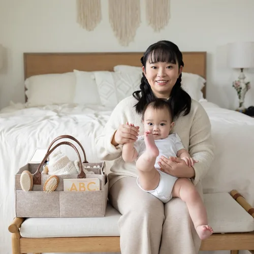Miniatura 8 de Lily Miles Organizador de pañales para bebé, cesta de almacenamiento para recién nacidos, regalo neutro para baby shower, imprescindible