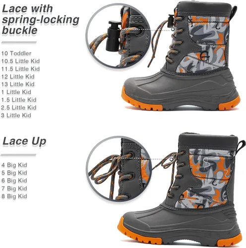 Miniatura 2 de BODATU Botas de nieve impermeables para niños con aislamiento para clima frío