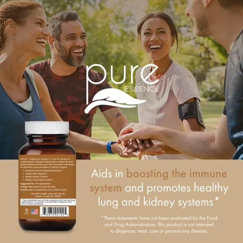 Miniatura 6 de PURE ESSENCE LABS MyPure Cordyceps 4X Champiñones - Suplementos concentrados en polvo de hongos Cordyceps para el sistema inmunológico, respuesta al