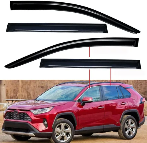 Miniatura 2 de Original 4 piezas de viseras para ventanas, juego de protectores de lluvia con montaje exterior adhesivo, viseras laterales de aspecto atractivo