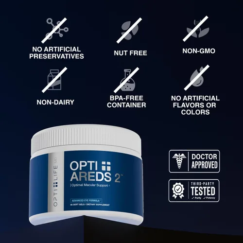 Miniatura 3 de Opti + AREDS 2 Suplementos Suplementos para la visión y la salud ocular para adultos Incluye luteína, zeaxantina, zinc y vitamina C para apoyo