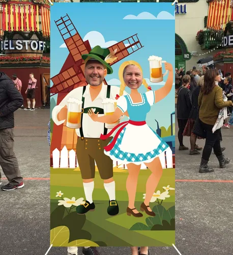 Miniatura 6 de Oktoberfest - Decoración de carteles para puerta, juegos divertidos, suministros para festivales de cerveza bávara