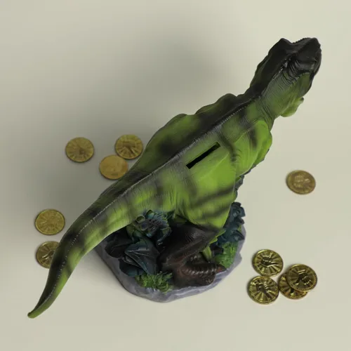 Miniatura 6 de Gaolinci Alcancía T-Rex, banco de monedas, banco de cambios, figuras decorativas de dinosaurios