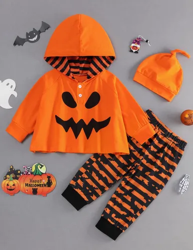 Miniatura 2 de Sudadera con capucha para bebé niño de Halloween, sudadera con capucha y estampado de murciélagos, ropa de Halloween para bebé, 6 meses-3 años