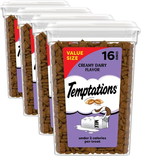 Miniatura 14 de Temptations Golosinas clásicas crujientes y suaves para gatos, sabor lácteo cremoso, tina de 16 onzas