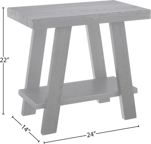 Miniatura 3 de Roundhill Furniture Athens Mesa Auxiliar Contemporánea de Madera con Estante, Negro