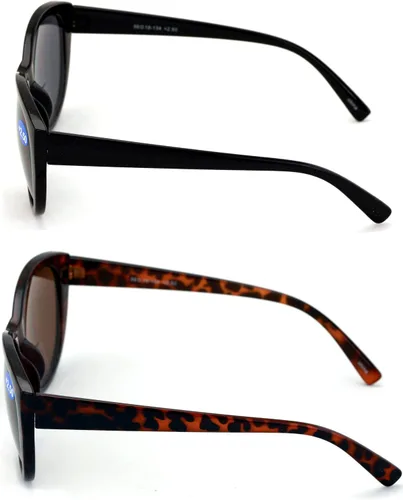Miniatura 3 de 2 pares de lentes de sol de lectura para mujer, lentes de lectura para exteriores, estilo ojo de gato, vintage, ovalados (1 negro 1 tortuga, 3.00)