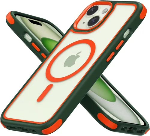 Miniatura 26 de Mobnano Funda para iPhone 13 Pro, compatible con MagSafe, funda transparente con anillo magnético, diseño multicolor protector a prueba de golpes