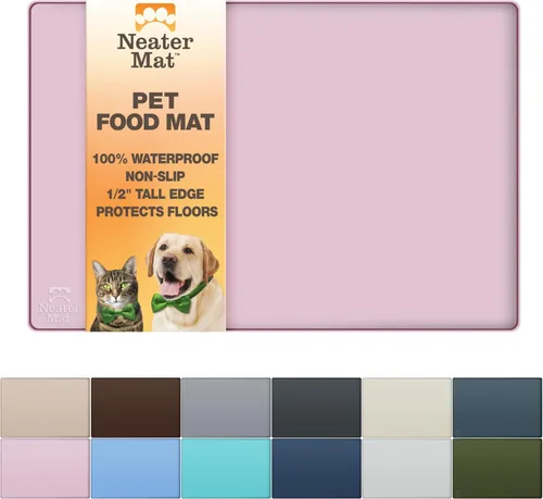 Miniatura 7 de Neater Pet Brands Neater Mat - Tapetes para mascotas para comida y agua, tapete de silicona impermeable, bandeja de alimentación, tapete de comida