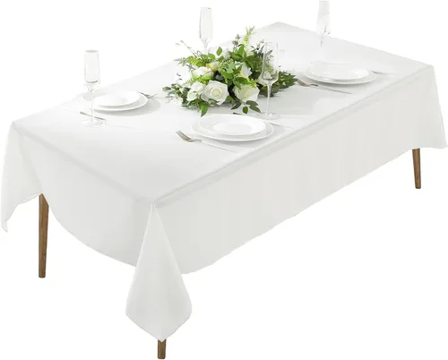 Miniatura 31 de Paquete de 2 Manteles Redondos de 120 Pulgadas de Carbón, Mantel de Poliéster Lavable para Uso en el Hogar, Fiestas, Bodas o Restaurantes.