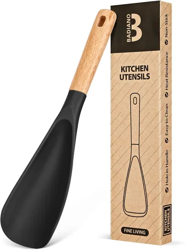 Miniatura 19 de Cuchara de cocina para utensilios de cocina antiadherentes, ideal para cocinar y servir silicona mate resistente sin BPA, cuchara con mango de Azul