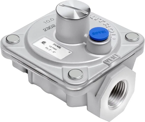 Miniatura 12 de Maxitrol RV47L Regulador de presión de gas propano líquido, rosca FPT de 1/2 pulgada, apertura de entrada y salida de 13/16 pulgadas, 1/2 PSIG