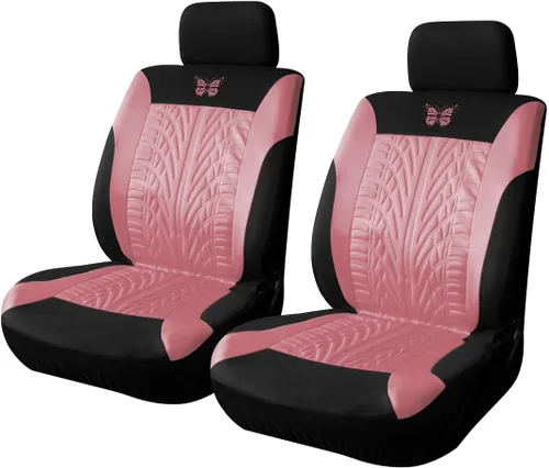 Miniatura 10 de BESULEN Fundas de asiento delantero de automóvil, paquete de 2 protectores de asiento automotriz de mariposa, accesorios para el interior del Beige