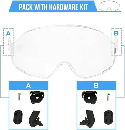 Miniatura 3 de AOLAMEGS Accesorios para casco duro, visera transparente, material de PC, casco de seguridad, reemplazo de gafas EN 166, aprobado lente Visera