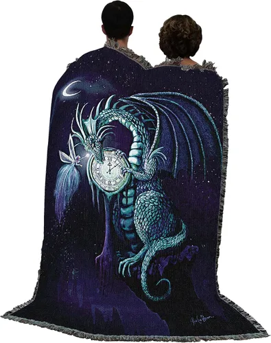 Miniatura 18 de Pure Country Weavers Rose Khan - Manta con diseño de dragón del tiempo de amatista tejida de algodón, hecha en los Estados Unidos (72 x 54 pulgadas)