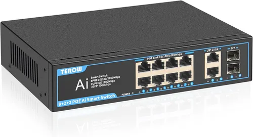 Miniatura 8 de Switch PoE Gigabit 4 puertos con 1 puerto 1000 Mbps Uplink, TEROW, 65W, alimentación incorporada, cumple con la actualización 802.3af/at Vlan