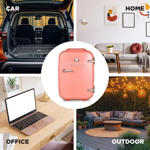 Miniatura 6 de ICEBOX IBMF4BLS - Mini refrigerador para dormitorio, refrigerador para el cuidado de la piel, enfriador portátil y calentador para maquillaje