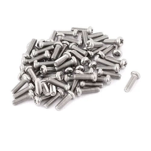 Miniatura 4 de uxcell Tornillos Phillips de cabeza cruzada de acero inoxidable 304 M2 x 0.118 in 60pcs