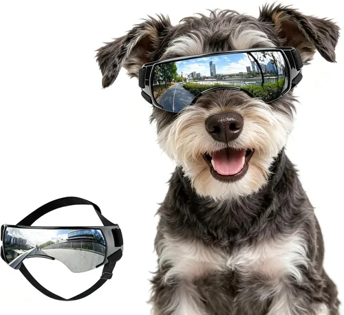 Miniatura 11 de NAMSAN Lentes de sol para perros de raza media, con protección UV para perros pequeños a medianos, resistentes al viento, antivaho, a prueba