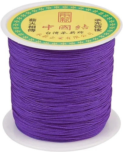 Miniatura 28 de Cordón de nailon trenzado de 150 yardas, cuerda roja de 0.020 in para pulsera, hilo de cuentas de nailon para collar Kumihimo, joyas, borlas
