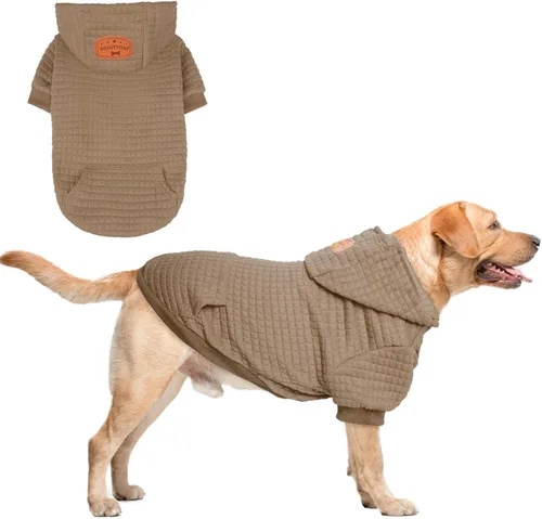 Miniatura 35 de BEAUTYZOO Sudadera con capucha para perro pequeño con bolsillos, ropa para perros pequeños y medianos, niño y niña, abrigos de algodón laminado tipo