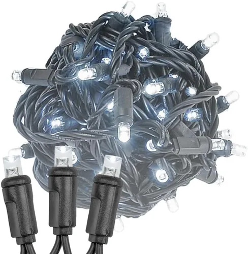 Miniatura 9 de Novelty Lights Guirnalda de luces navideñas de 11 pies, 50 bombillas LED rosas en cable negro, espacio de 2.5 pulgadas, iluminación conectable