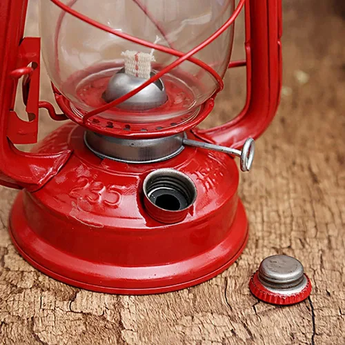 Miniatura 5 de Ochine Linterna vintage de queroseno de metal - Lámpara colgante retro para exteriores, camping y uso de emergencia