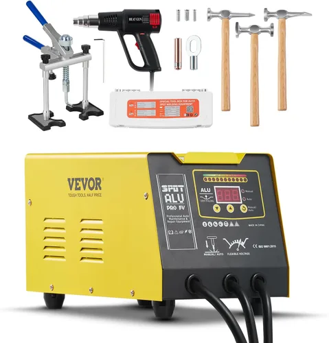 VEVOR Extractor de abolladuras soldador por puntos, kit de reparación de abolladuras soldador de pernos de 300W con pistola de calor, modo de