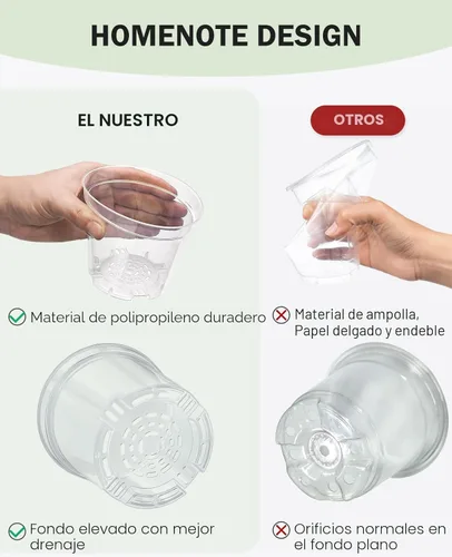 Miniatura 8 de homenote Macetas de vivero, paquete de 30, maceta de 3/4/5 pulgadas para plantar, macetas transparentes para plantas, plántulas de plástico