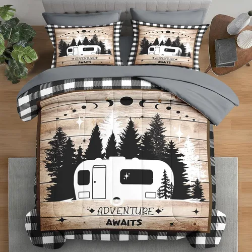 Miniatura 18 de Pamnest Juego de edredón tamaño individual, ropa de cama retro de 5 piezas para niños y adultos, juego de sábanas con estética hippie para niños