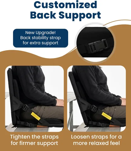 Miniatura 4 de Everlasting Comfort Stadium Seats with Back Support - Adjustable Memory Foam Bleacher Chairs with Back and Cushion, Portable, Easy Folding Stadium