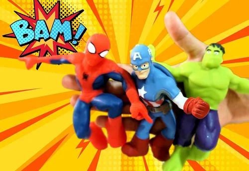 Miniatura 6 de JA-RU 1 héroe seleccionado al azar Marvel Avengers juguetes elásticos héroes aplastables y tirables Juguetes Hulk Capitán América y Spiderman