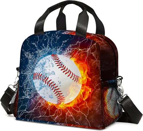 Miniatura 11 de Bolsa de almuerzo de fútbol con aislamiento, bolsa de comida de gran capacidad para niños, mujeres y hombres, bolsa enfriadora, impermeable, correa