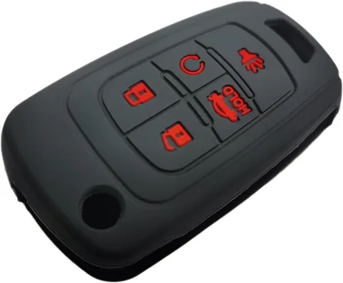 Miniatura 4 de Funda de silicona sin llave para Chevrolet Malibu, Camaro, Cruze y más - 5 botones negro/rojo y blanco