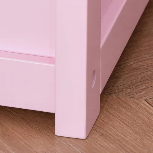 Miniatura 9 de Qaba Caja de juguetes, banco de almacenamiento para niños con interior grande de 27 L, organizador de juguetes con tapa superior y respaldo, muebles