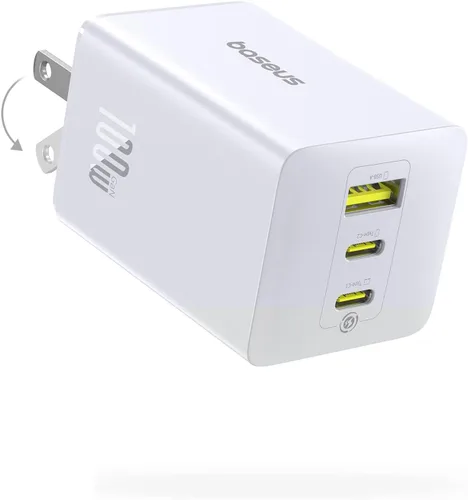 Miniatura 9 de Baseus Bloque de cargador USB C de 100W, cargador de pared compacto plegable PPS de 3 puertos, adaptador de corriente de carga rápida para MacBook