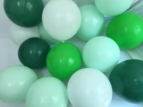 Globos de color verde oscuro claro y blanco, globos de 12 pulgadas para cumpleaños, baby shower, boda, graduación, aniversario, decoración de fiesta