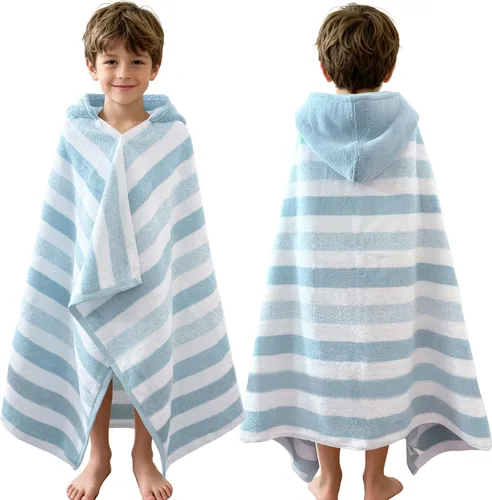 Miniatura 44 de VOOVA & MOVAS Poncho de Toalla de Baño Gruesa con Capucha para Niños (4-8 Años) - Bata de Toalla de Natación de Algodón Turco Suave y Absorbente