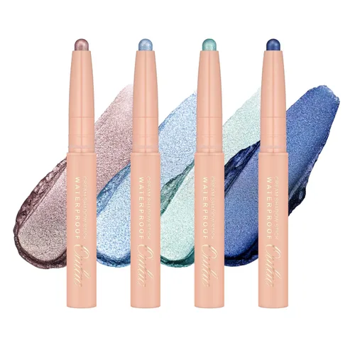 Miniatura 10 de Oulac Twist-Up Sombra de Ojos Brillante en Barra – Maquillaje de Ojos Vegano y Libre de Crueldad con Textura Cremoso y Mezclable, Resistente al 01