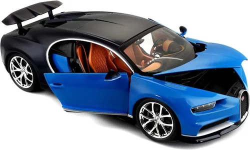 Miniatura 3 de 2016 Bugatti Chiron Blue 1/18 Modelo de coche fundido a troquel