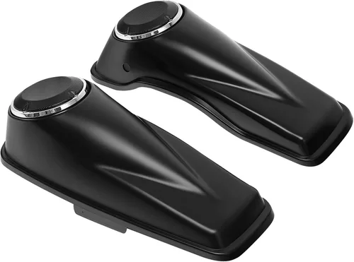 Miniatura 22 de TCT-MOTORPARTS Alforjas de mezclilla negra con tapas, bocina de 5 x 7 pulgadas, rejillas para Harley Street Glide Road King Road Glide Ultra Limited