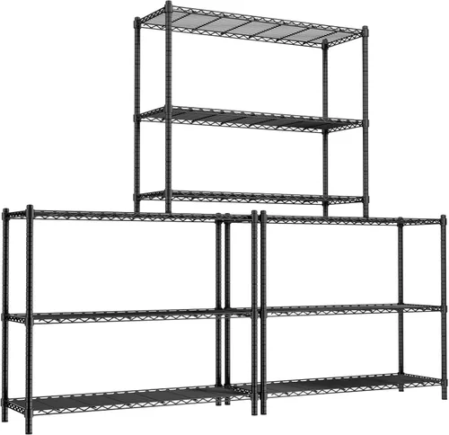 Miniatura 29 de Estantería de alambre resistente de 45 pulgadas de ancho x 20 pulgadas de profundidad x 47 pulgadas de alto, estante de almacenamiento de 3 niveles
