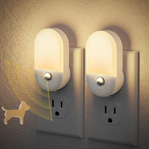 Miniatura 12 de JandCase Luz nocturna, luces nocturnas automáticas enchufables a la pared, paquete de 2 luces nocturnas modernas con sensor de luz automática, luz