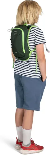 Miniatura 8 de Osprey Moki 3L Mochila de ciclismo para niños con depósito hidráulico, toldo verde Dosel verde