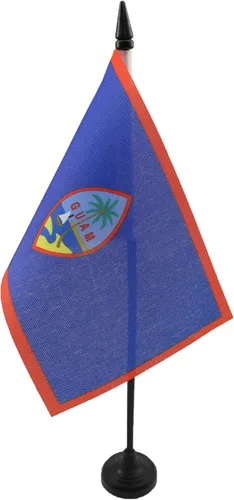 Miniatura 23 de Bandera de mesa de Anguila de 4 x 6 pulgadas, bandera de escritorio británica de Anguila, 5.9 x 3.9 in, palo y base de plástico negro AZ FLAG